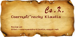 Csernyánszky Klaudia névjegykártya