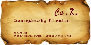 Csernyánszky Klaudia névjegykártya