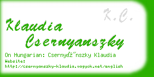 klaudia csernyanszky business card